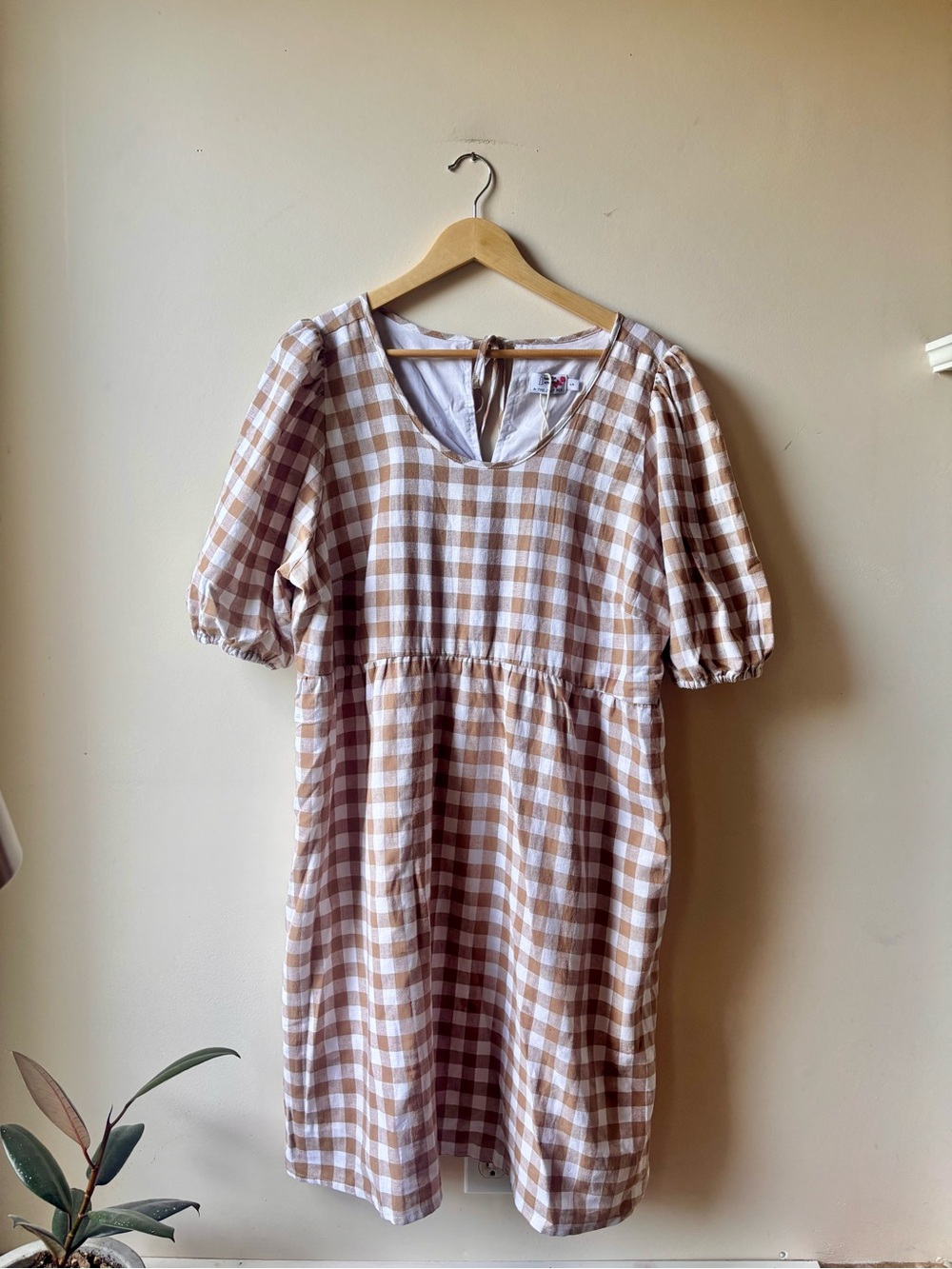NORTH KINDER X THE JILLY BOX | gingham cotton hemp dress | size large - Picture 2 of 5